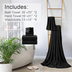 8-Piece Black Bath Towels Set, 2 Oversized Large Bath Towels Sheet, 2 Hand - Image 6