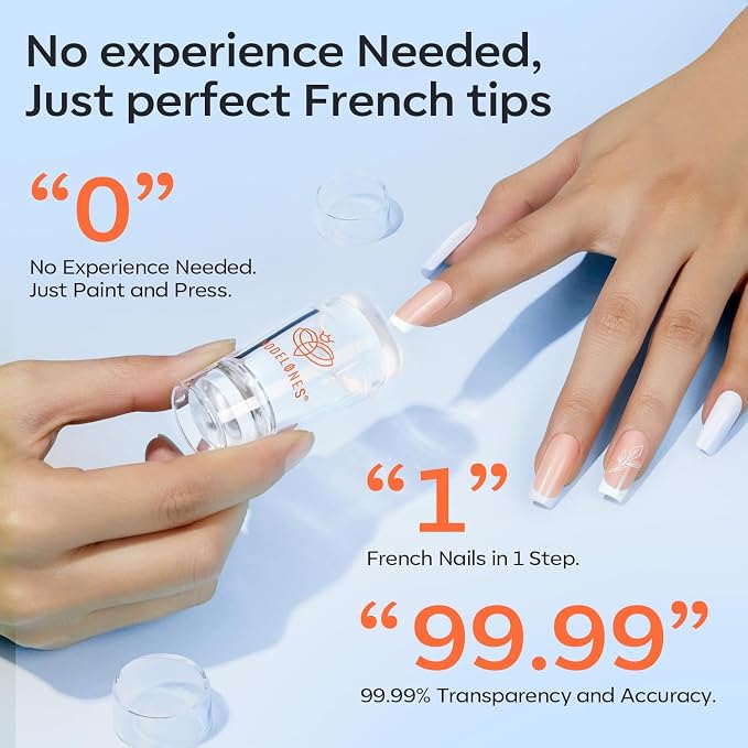 modelones French Tip Tool- 6 Pcs Nail Stamp French Manicure Kit Suitable - Image 2