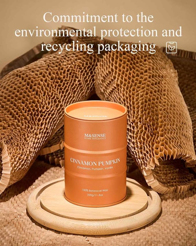 M&SENSE Cinnamon Pumpkin Scented Candles Christmas Decor, Natural Non Toxic - Image 6