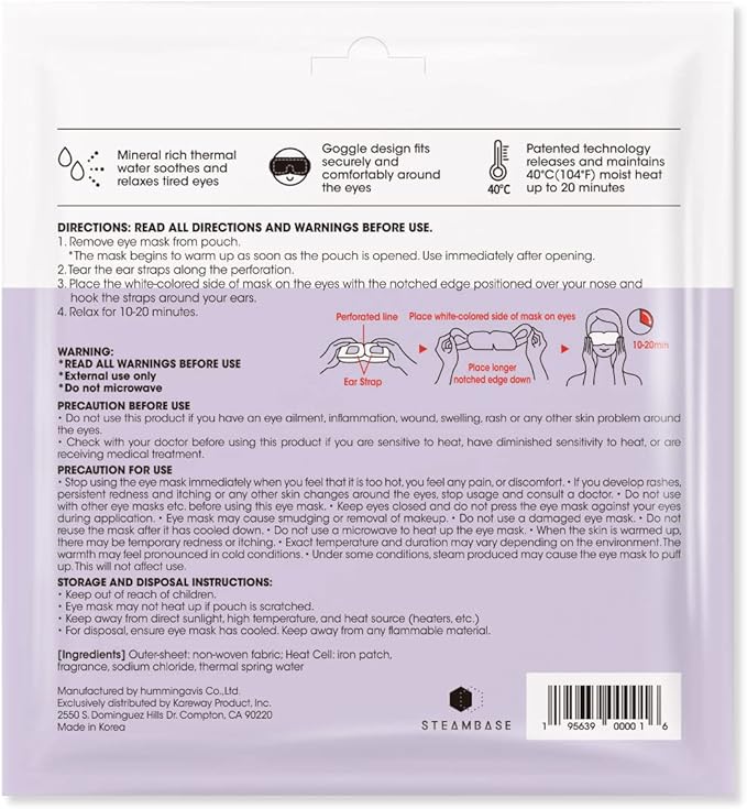 Steam Eye Mask for Dry Eyes and Puffiness, Fast Relief Disposable Self Heating - Image 3