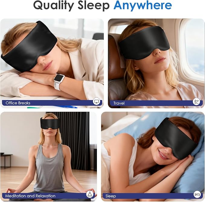 Weighted Eye Mask for Sleeping, Silk Sleep Mask for Side Sleeper - Image 7