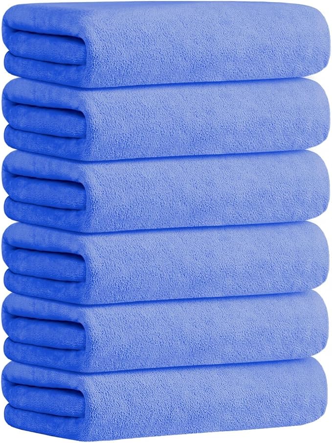 JML Bath Towels, Microfiber Bath Towel Set 6 Pack 30" x 60", Soft Absorbent by JML