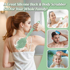 Silicone Back & Body Scrubber Set 2PCS, 13.4'' Gentle Exfoliating Back Scrubber - Image 5