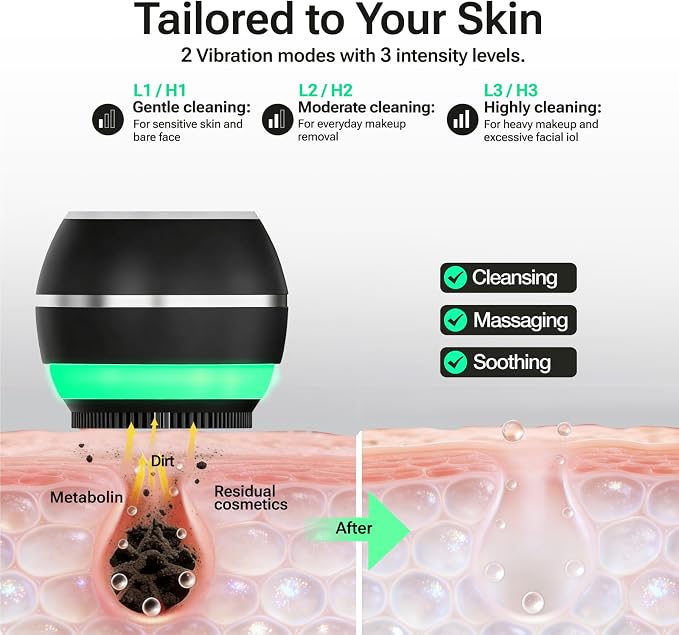 Electric Face Scrubber & Silicone Facial Cleansing Brush - Image 5