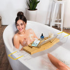 Bamboo Bathtub Tray Expandable Bathroom Tray - Image 6