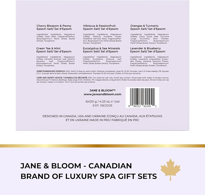 Epsom Salt Bath Gift Set – 6 Aromatherapy Blends - Image 8
