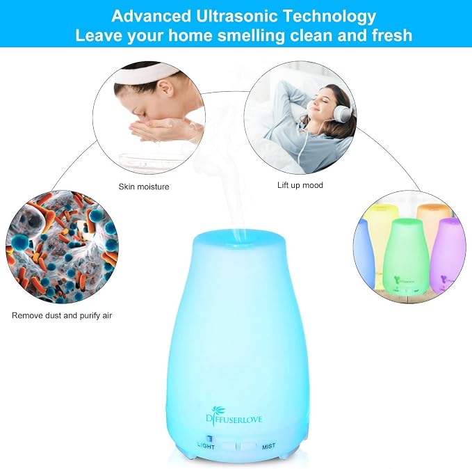 Diffuserlove 2 Pack 200ml Essential Oil Diffuser Ultrasonic Aromatherapy - Image 3