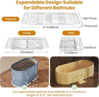 Foldable Bathtub Tray, Expandable to 80cm Acrylic Bath Tray - Image 4