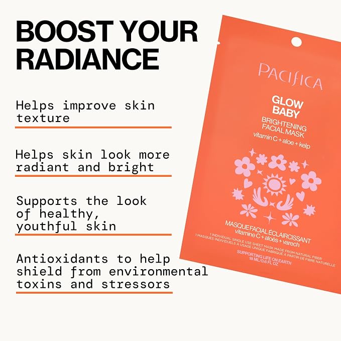 Pacifica Glow Baby Brightening Vitamin C Face Mask 4-Pack – Hydrating - Image 6