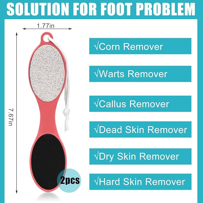 Foot File Callus Remover-2 Pcs 4 in 1 Foot Scrubber Dead Skin Remover - Image 3