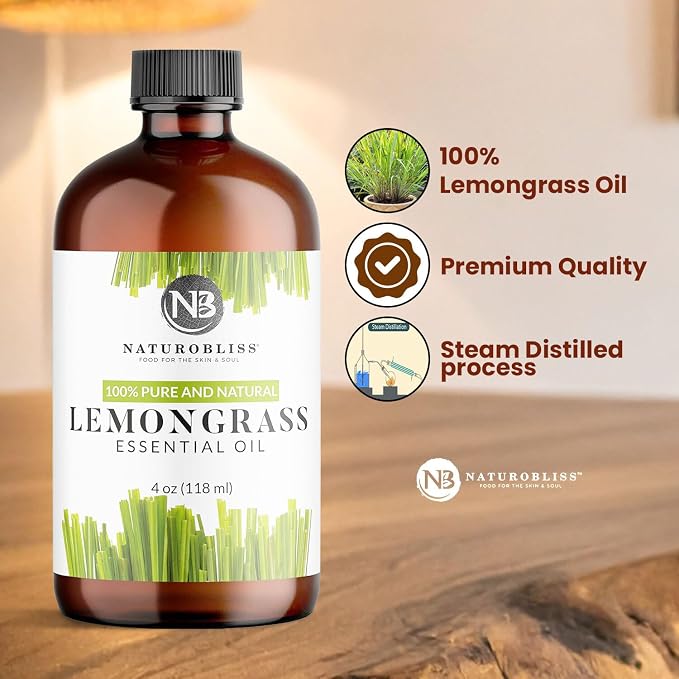 NaturoBliss 100% Pure Lemongrass Essential Oil Therapeutic Grade Premium Quality - Image 8