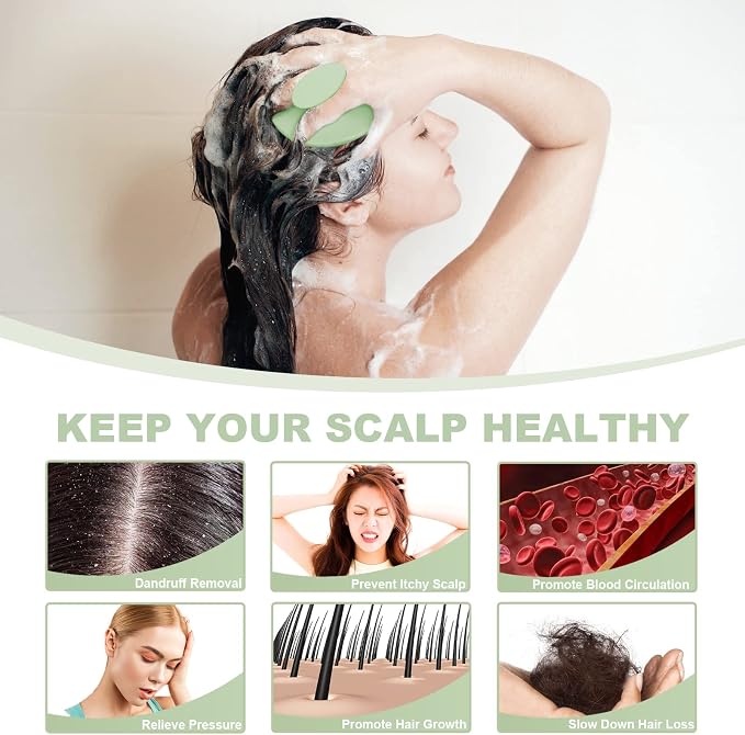 Meartchy Silicone Scalp Massager Shampoo Brush, Scalp Scrubber - Image 4