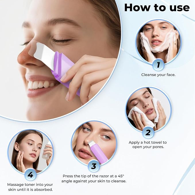 Blackhead Remover Tool Face Scrubber: PETYDOOT Double-Headed Face Spatula Skin - Image 5