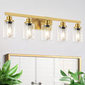 5 Light Gold Bathroom Vanity Light, Bathroom Light Fixtures by DIKAIDALights