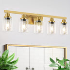5 Light Gold Bathroom Vanity Light, Bathroom Light Fixtures by DIKAIDALights