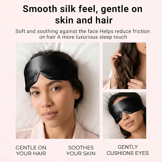 Silk Sleep Mask for Side Sleepers, Eye Mask for Sleeping Women Men, - Image 4