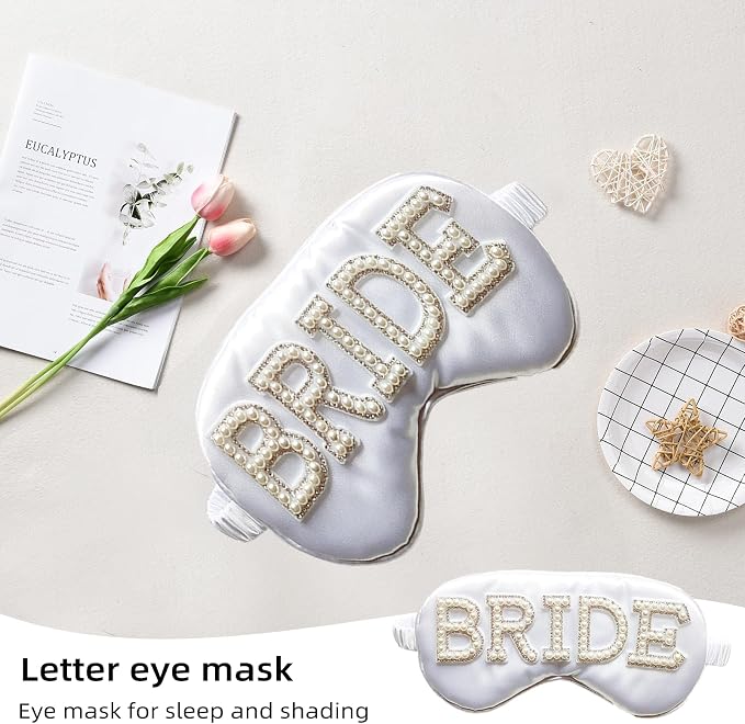 Bride Eye Mask, Pearl Bridal Shower Gifts to Adjust Night Sleep, Sleeping Maskes - Image 7