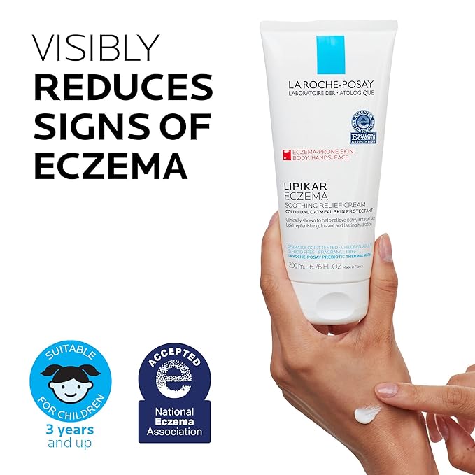 La Roche-Posay Lipikar Soothing Relief Eczema Cream, Face and Body Lotion - Image 5