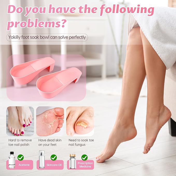 Yokilly Toe Nail Soaking Bowl, Shoe Design Foot Bath Soak Tub Bowl, Acetone - Image 3