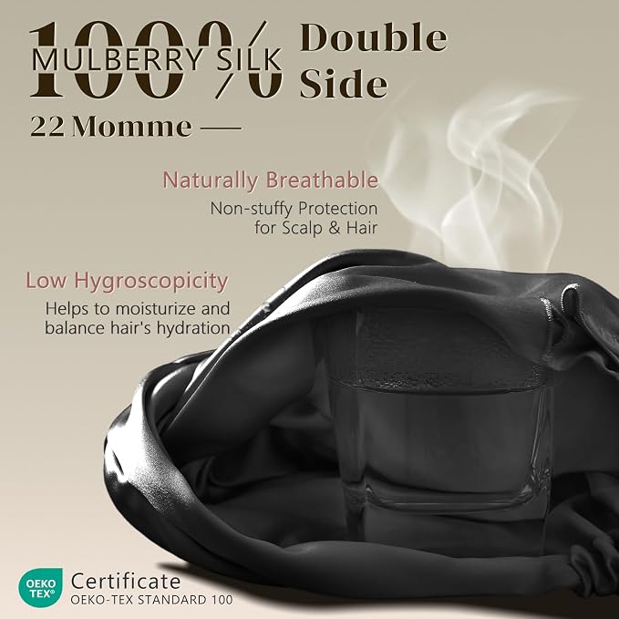 ZIMASILK 22 Momme 100% Mulberry Silk Bonnet - Image 2