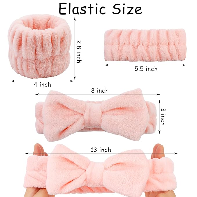 12PCS Microfiber Makeup Headbands and Wristbands Set - Image 9