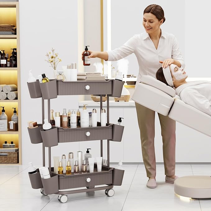 3 Tier Drawer Shelf Beauty Cart - Image 6