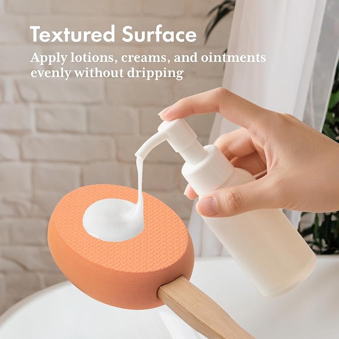 AmazerBath Lotion Applicator for Back, 4 Replaceable Pads - Image 3