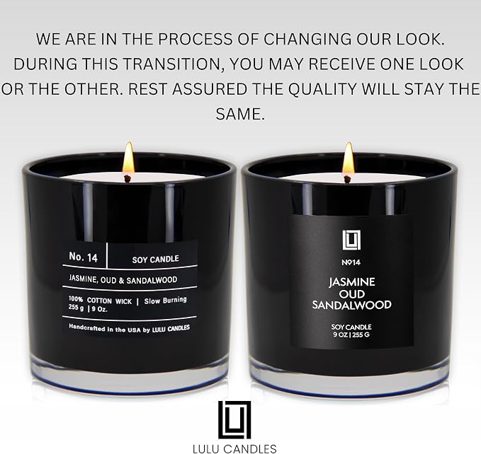 Lulu Candles | Jasmine, Oud & Sandalwood | Luxury Scented Soy Jar Candle | Hand - Image 2