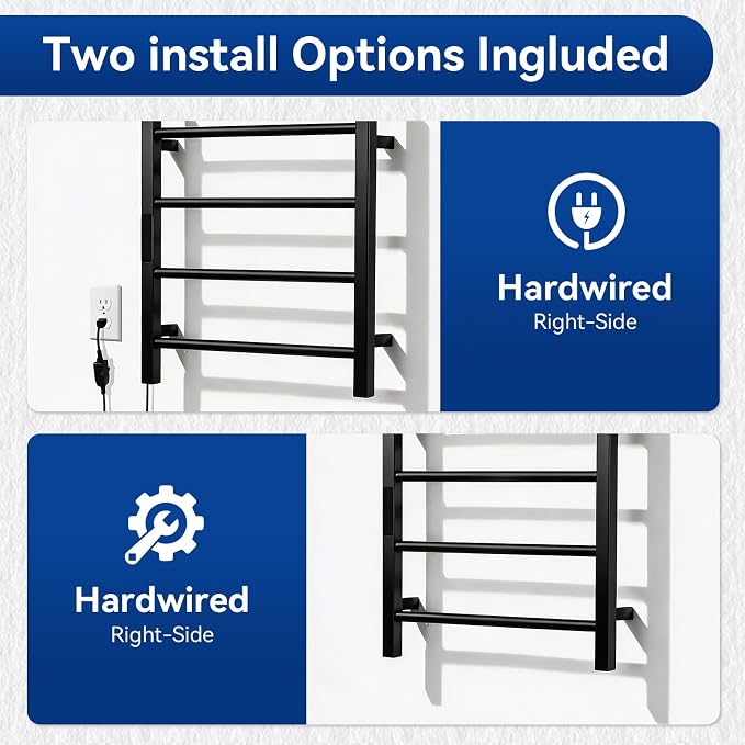 Heated Towel Racks for Bathroom, Hot Towel Warmer 4 Bars - Image 3