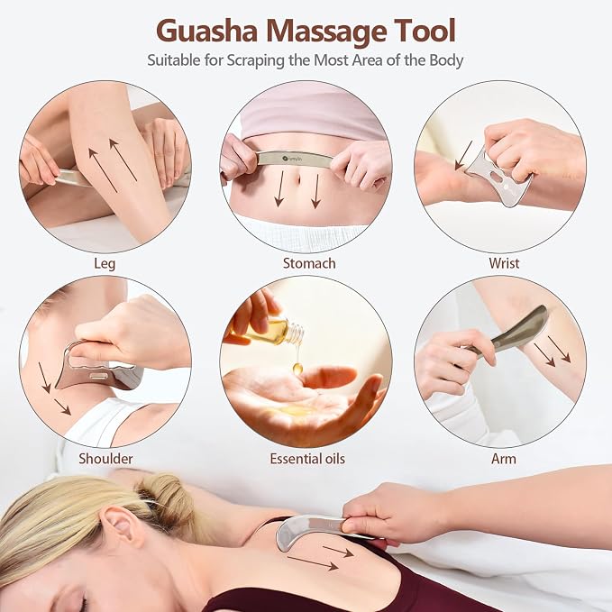5-in-1 Stainless Steel Muscle & Fascia Scraper Tool Set, - Image 3