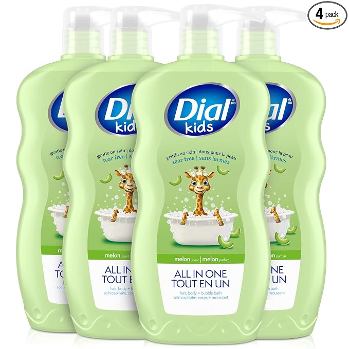 Dial Kids All-in-1 Body Wash + Hair + Bubble Bath, Melon Scent, 24 Fl Oz by DialSoap