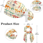 Women Working Cap with Buttons Bouffant Hat Autumn Leaves Nurse Scrub Caps Long - Image 2