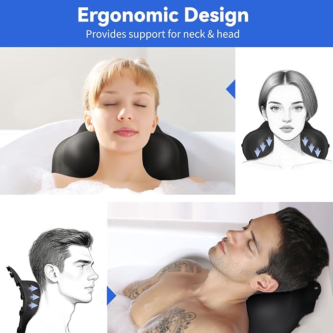 Goowin Bath Pillows for Tub, New Generation Skin-Friendly Silicone Bath Pillow - Image 2