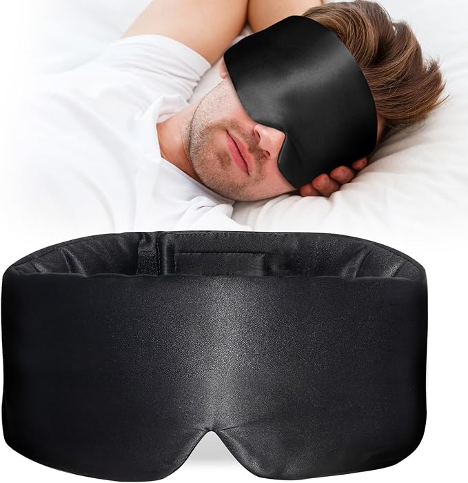 100% Mulberry Silk Sleep Mask, Large Eye Cover by Atreebay