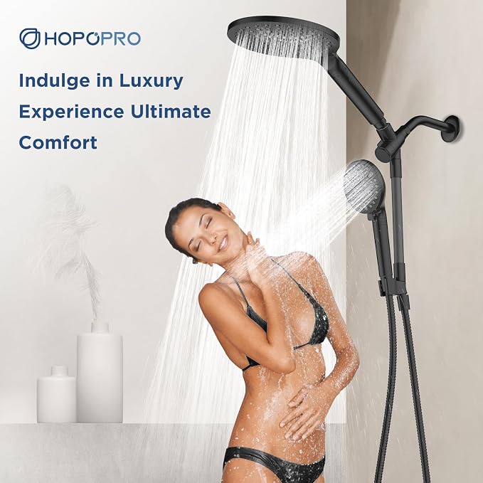 Dual Filtered Handheld Shower Heads Combo, HOPOPRO 15-Mode High Pressure - Image 5
