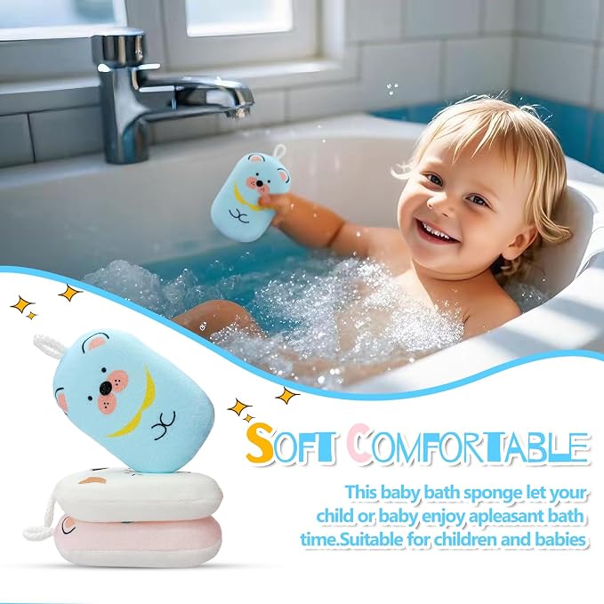 Baby and Kids Bath Loofah Sponge, Soft and Absorbent Toddler Exfoliating Body - Image 3