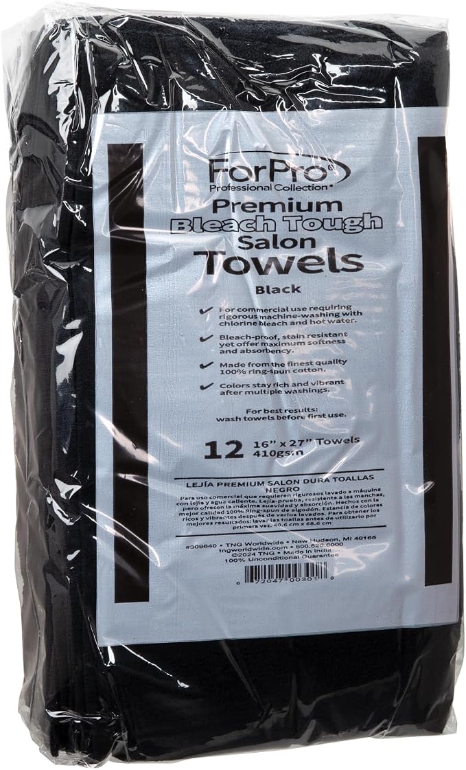 ForPro Premium Bleach Tough Salon Towels, 100% Cotton, Bleach-Proof Towels - Image 4