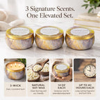 YMing 3-Wick Candle Gift Set, 3 Pack, 14 oz Each, Scented Candles - Image 3