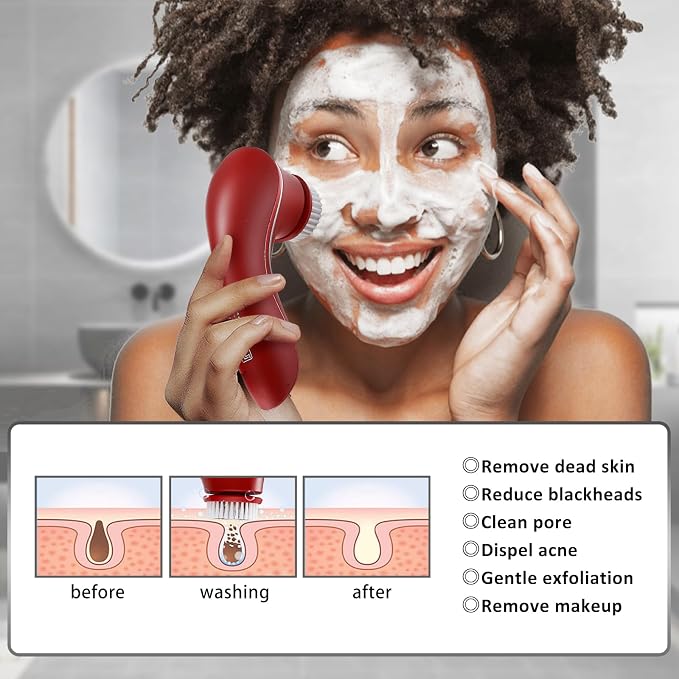 Facial Cleansing Brush, Electric Face Scrubber, Facial Cleansing Brush - Image 2