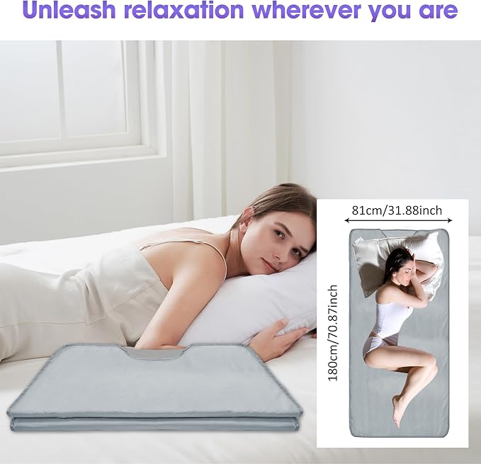 Natural Jade and Tourmaline Heat Sauna Blanket Infrared Zipper Oxford Cloth - Image 9