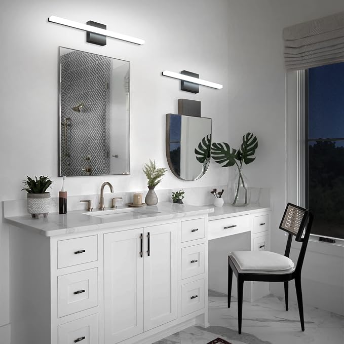 Combuh Bathroom Light Fixtures Dimmable Black Vanity Lights Bar 24 Inch 14W - Image 10