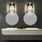 PRESDE 1-Light Bathroom Vanity Light, Modern Black and Gold Wall Sconce - Image 2