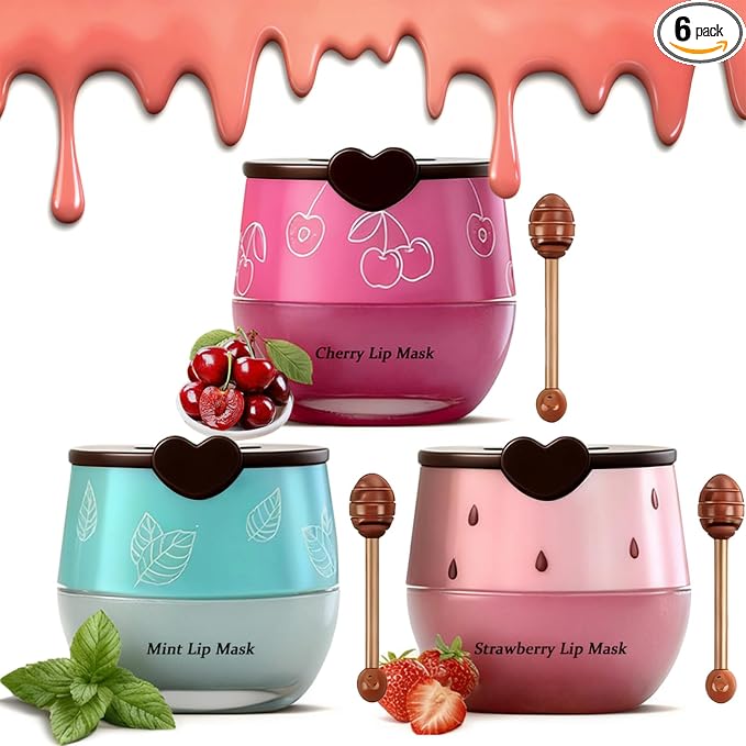 3PCS Bee Lip Balm Honey Pot Set, Moisturizing Propolis Mask, Hydrating by Charm+Kiss