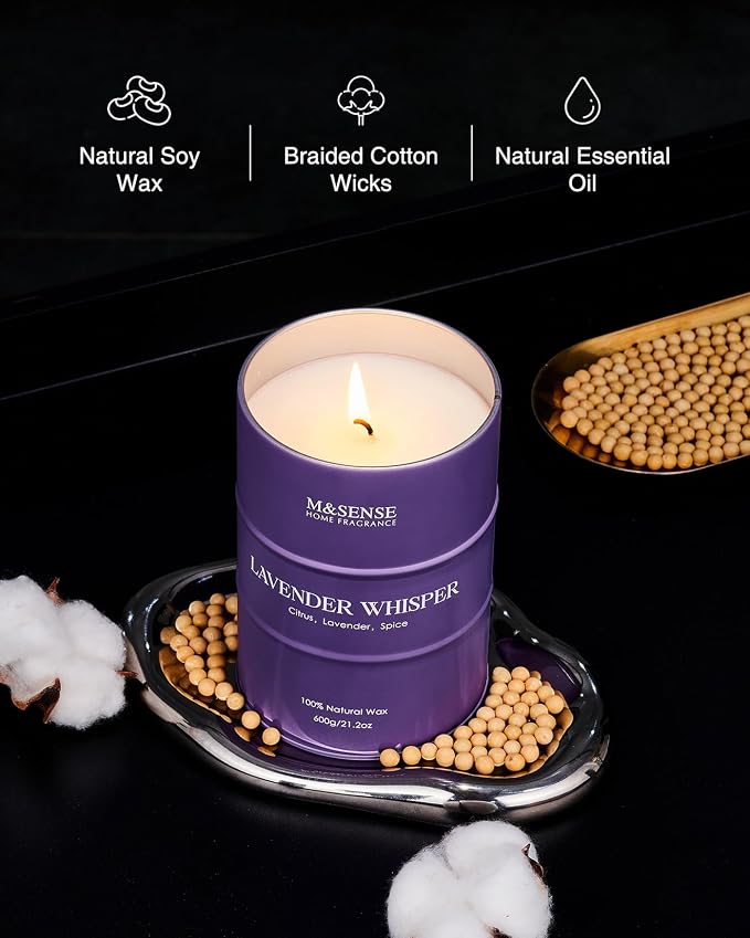 M&SENSE Large Lavender Soy Candles - Image 3