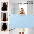 REDKISS Blue Microfiber Hair Towels - Image 2