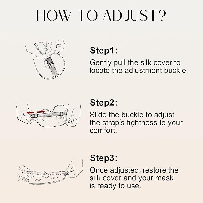 ZIMASILK Adjustable 22 Momme 100% Mulberry Silk Sleep Mask, Upgraded 3D - Image 5