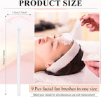 9 Pieces Facial Fan Mask Brushes, Soft Facial Applicator Brushes Tools - Image 2