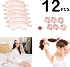 12Pcs Silk Sleep Masks Satin Eye Mask Silky Eyes Cover Blindfold Eyeshade Hair - Image 2