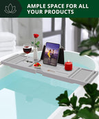 ROYAL CRAFT WOOD Premium Foldable Bathtub Tray Caddy - Image 6