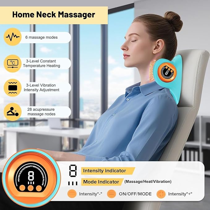 Multifunctional Neck Massager Relieves Neck Fatigue, 6 Massage Intensity Levels - Image 3